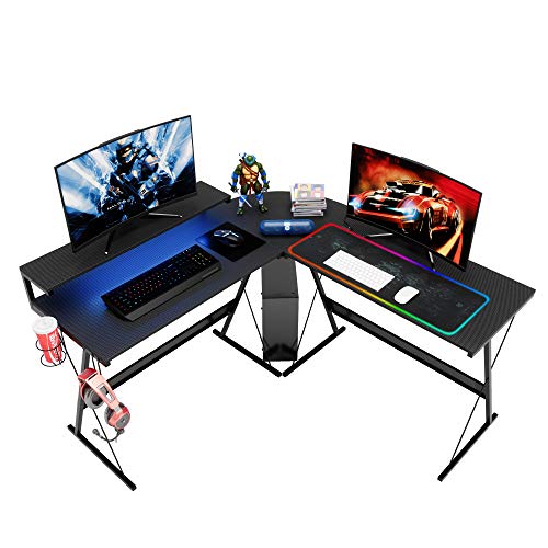 Bestier L Shaped Led Gaming Computer Desk