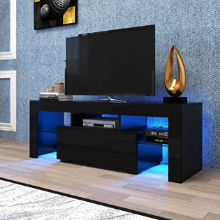 SSLine Glossy LED TV Stand with LED Lights