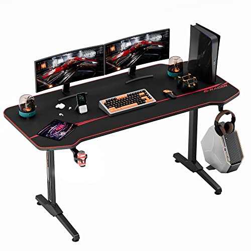 homall gaming desk 55 inch computer desk racing style office table gamer pc