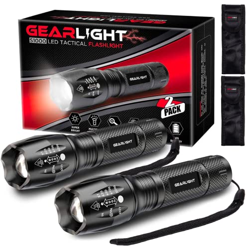 gearlight led flashlight fathers day gifts for dad 2pack bright zoomable