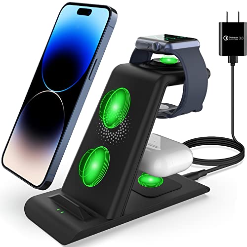 hatalkin 3 in 1 wireless charging station compatible for apple products