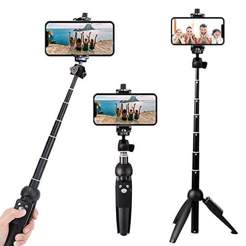 portable 40 inch aluminum alloy selfie stick phone tripod with wireless