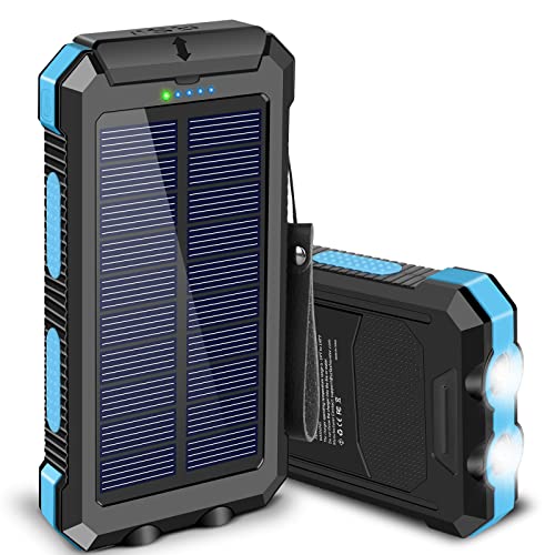 power bank portable solar charger 30000mah battery pack with emergency led
