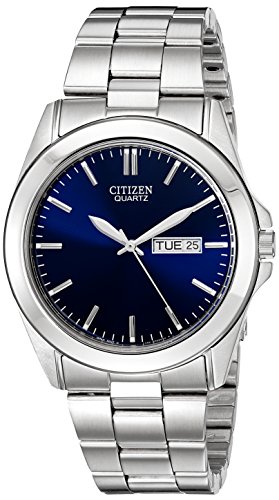 citizen mens classic quartz watch stainless steel silver tone model