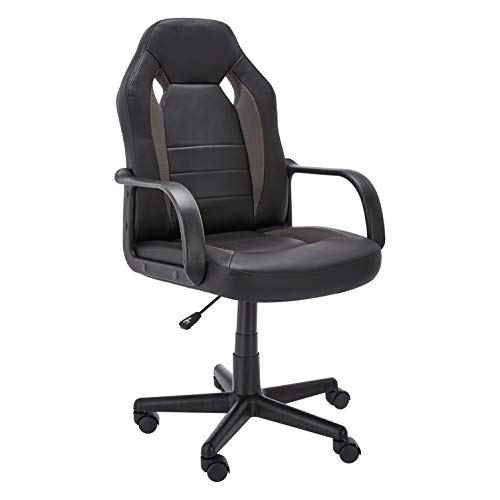 amazon basics racinggaming chair faux leather grey 252d x 226w x 441h