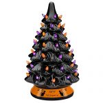 best choice products 15in pre lit ceramic tabletop halloween tree holiday