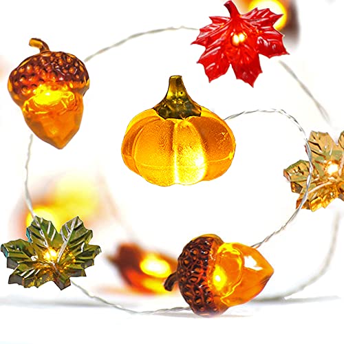 bohon thanksgiving decoration acorn 3d pumpkin maple leaf string lights