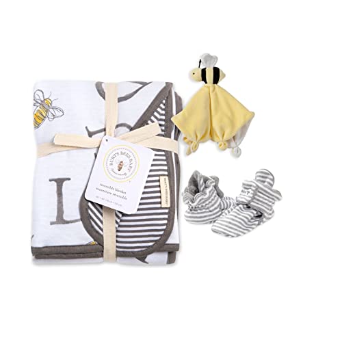 burts bees baby unisex baby gift set reversible jersey blanket adjustable