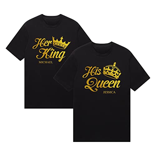 couple gifted king queen her king his queen matching tshirts personalized