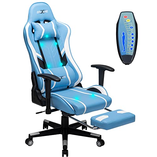 douxlife massage gaming chair 7 point office chair with footrest and lumbar