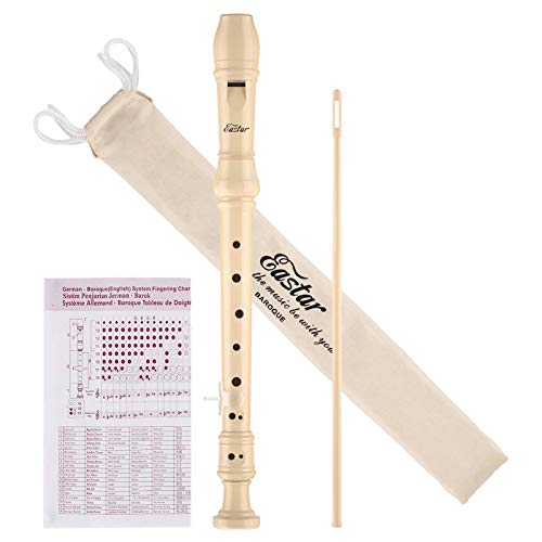 eastar soprano recorder instrument for kids beginner baroque fingering c key