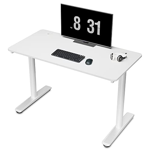 eureka ergonomic gaming desk 47 inch white computer desk i shaped leg pc