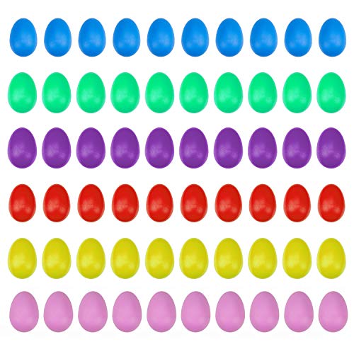 foraineam 60 pieces plastic egg shakers percussion musical eggs maracas