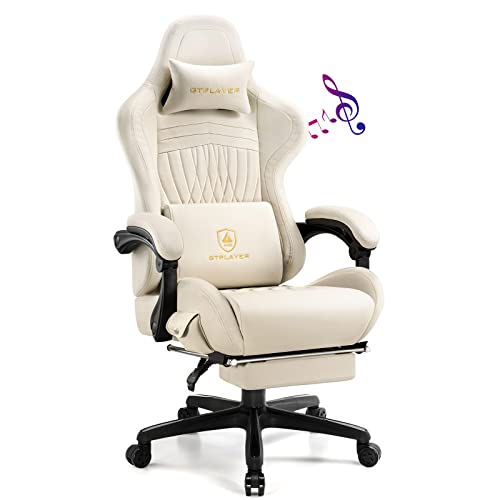 gtplayer chair computer gaming chair leather ivory