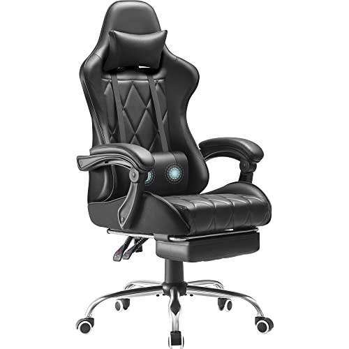 homall gaming chair computer chair with footrest and massage lumbar support