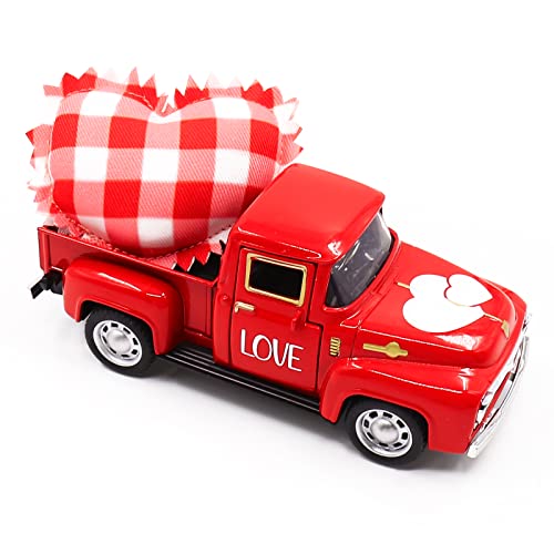 huray rayho valentines day red truck with pink red heart stuffed fabric