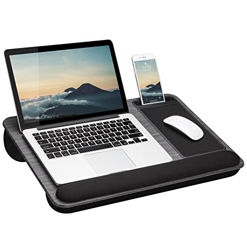lapgear home office pro lap desk with wrist rest mouse pad and phone holder