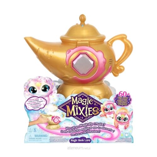 magic mixies magic genie lamp with interactive 8 pink plush toy and 60