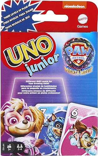 mattel games uno junior paw patrol the mighty movie kids card game for