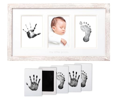 pearhead newborn handprint and footprint nursery picture frame included no
