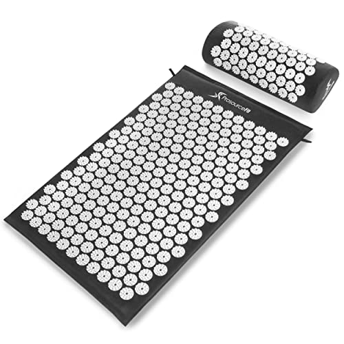 prosourcefit acupressure mat and pillow set for backneck pain relief and