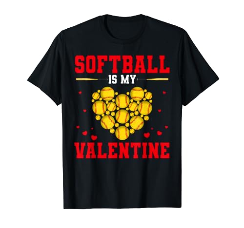 softball is my valentine softball heart softball lover gifts t shirt