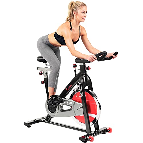 sunny health fitness indoor cycling exercise bike with heavy duty 49 lb