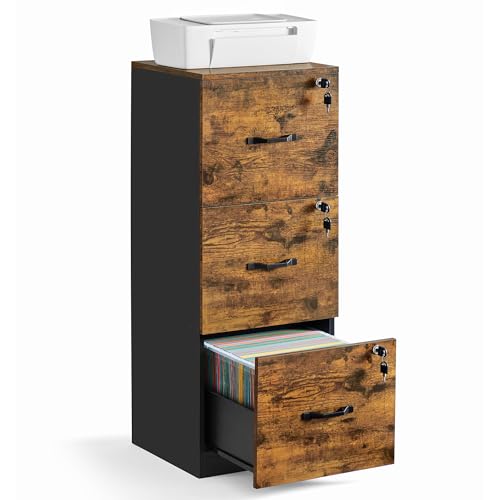 vasagle 3 drawer vertical file cabinet filing cabinet for home office