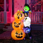 joiedomi 6 ft halloween inflatable pumpkins with stacked characters