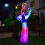 vivohome 9ft height color changing halloween inflatable white ghost with